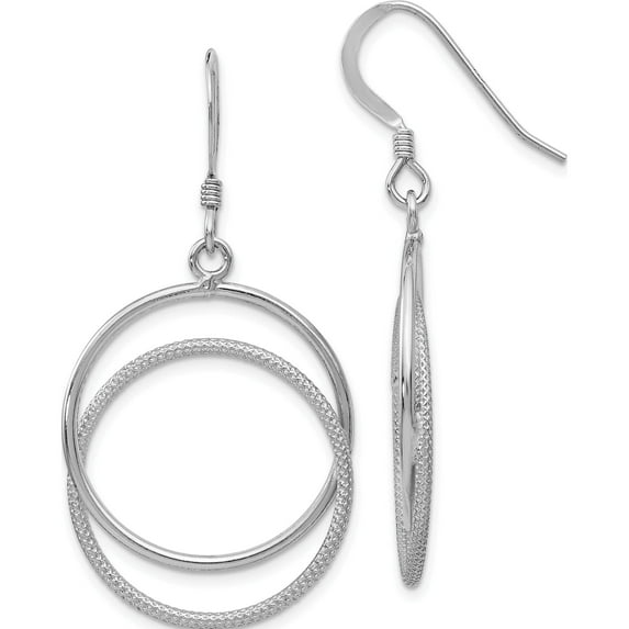 Sterling Silver Polished Shepherd Hook Dangle Earrings (45x22.42)