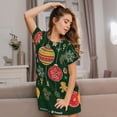 thumbnail image 3 of Xecao Chemise de Nuit Ample de Noël pour Femmes Manches Courtes Décontractée Imprimée, 3 of 6