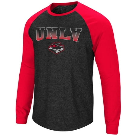 Unlv T-shirts - Mens UNLV Rebels Long Sleeve Raglan Tee Shirt - M