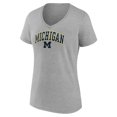 thumbnail image 2 of Women's Fanatics Heather Gray Michigan Wolverines Campus V-Neck T-Shirt, 2 of 3