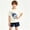 Dark Blue, variant on Boys Girls 2-Piece Soccer Graphic Outfit (6 Months-12 Years) Waffle Knit Short Sleeve Top and Relaxed Shorts Set For Toddler and Kids Blue 2T