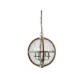 thumbnail image 2 of JONATHAN Y Gaines 16" 4-Light Adjustable Iron Rustic Industrial LED Pendant, Brown/Silver, 2 of 8