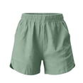 thumbnail image 4 of Neewe Womens Cotton Loose Casual Shorts Summer Plain Elastic Waist Comfy Shorts with Pockets, 4 of 7