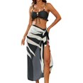 thumbnail image 1 of FhsagQ Swimsuit Sets for Women Set with Garter Women's Swimsuit Beaded String Three Piece Bikini Swimsuit Sets for Women Plus Size Corset Swimsuit Sets for Women with Robe Black S, 1 of 3