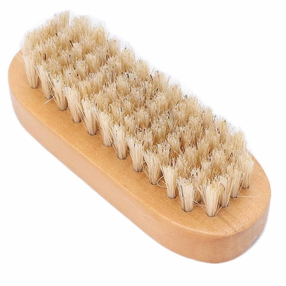 LAZIOEGR Dual‑Sided Wooden Nail Brush – Gentle Cuticle Scrub & Dust Removal for Men & Women, Portable Manicure Pedicure Tool