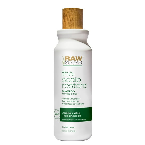 Raw Sugar The Scalp Restore Shampoo - Jojoba   Aloe   Niacinamide, 18 fl oz