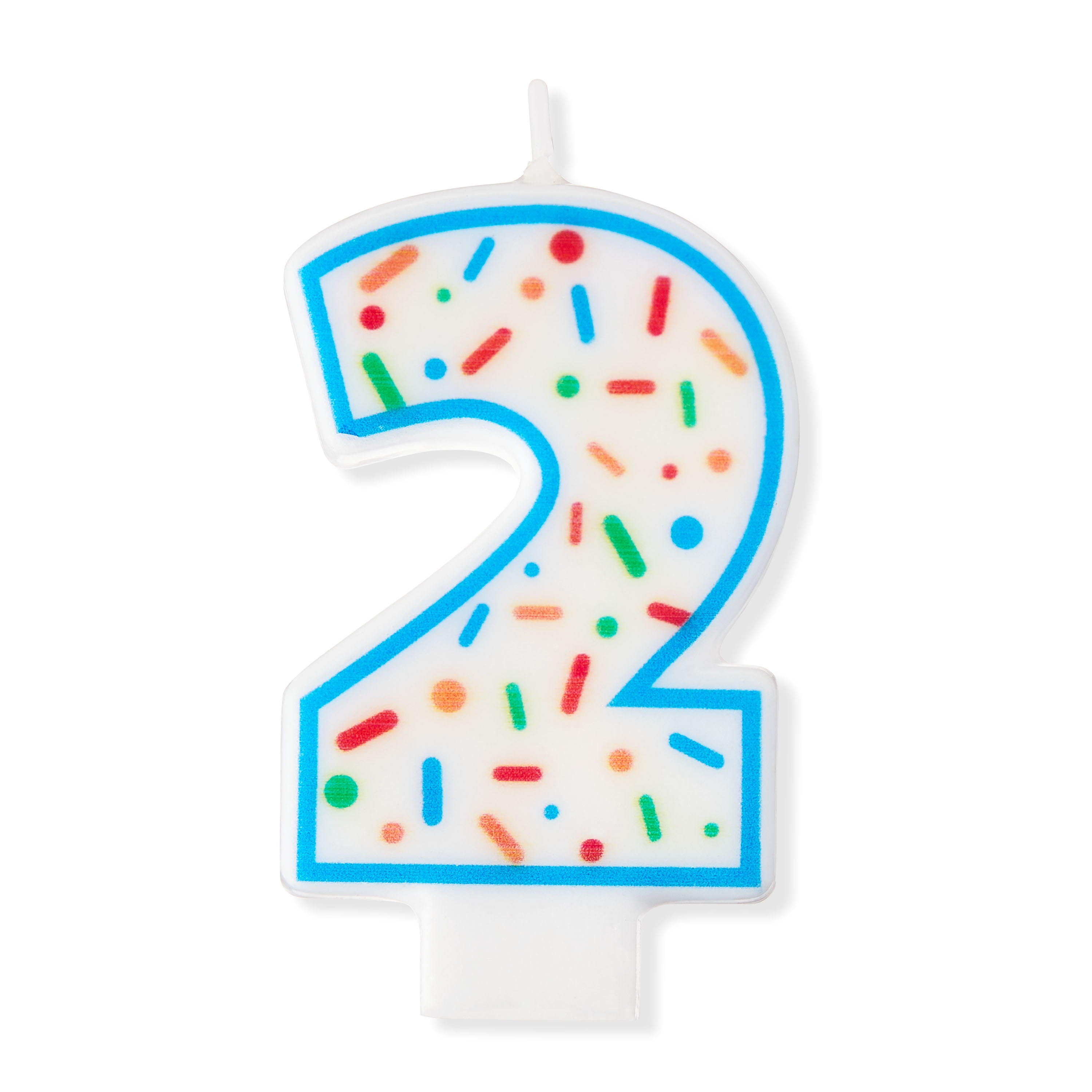 Multicolor Confetti Number 2 Birthday Candle, by Way To Celebrate