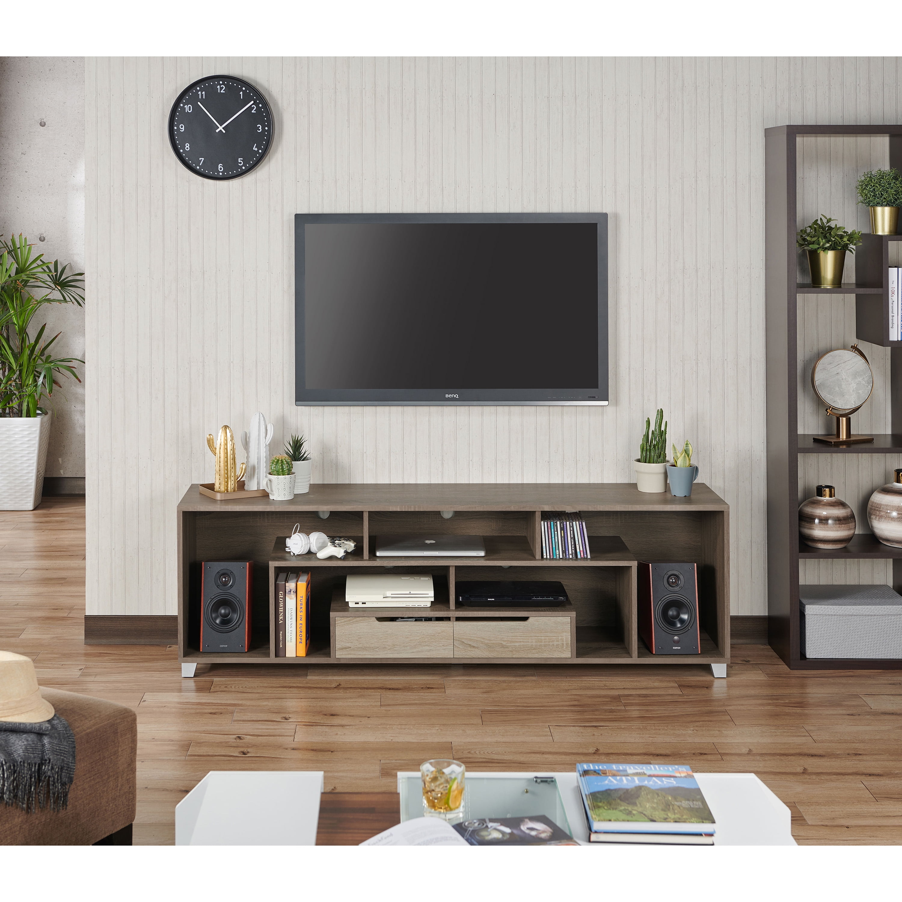 Furniture of America Davone MultiStorage TV 70", Chestnut