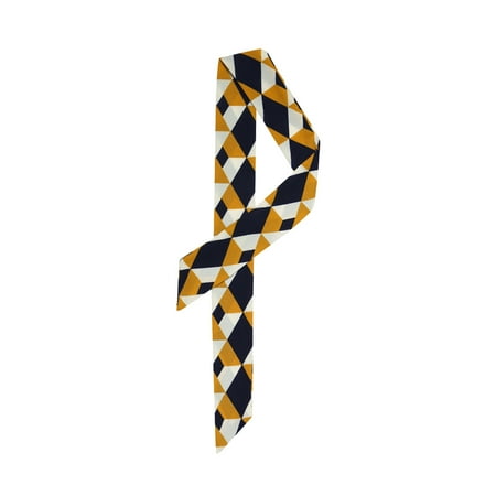 INSPIRE CHIC Women s Elegant Skinny Pointed Double-Sided Leisure Scarves Yellow