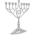 thumbnail image 2 of Zion Judaica 9" Silver Plated Traditional Classic Geometric Hanukkah Menorah, 2 of 7