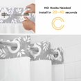 thumbnail image 2 of Leaves No Hooks Shower Curtain with Snap-in Liner Abstract Country Spring Grey White Leaf Plant Grey Shower Curtains for Bathroom, Waterproof, Easy Install, Washable 72"x84", 2 of 9
