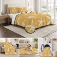 thumbnail image 6 of Quilts Twin Size, Yellow Starfish Coastal Soft Comforter Bedding Set for Bed, Summer Beach Nautical Sea Ocean Lightweight Quilted Bedspread with Pillow Cover(2 Pieces) for All Season, 68x86 Inch, 6 of 9