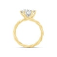 thumbnail image 5 of Round Cut Lab Created Moissanite Diamond Twisted Rope Knot Solitaire Engagement Ring In 14K Yellow Gold Plated Sterling Silver(G-H Color,VVS1 Clarity,3.00 Cttw)-5.5, 5 of 7