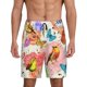 thumbnail image 1 of Balery Flowers And Birds Watercolor Pantalones cortos de pijama de punto de algodón para hombre con cinturilla y bolsillos-X-Large, 1 of 6