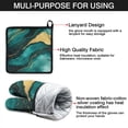 thumbnail image 7 of Green and Gold Marble Glitter Waves Pattern Kitchen Oven Mitt and Pot Holder Sets 2 Pcs for Baking, Cooking and Grilling, Heat Resistant Up To 392 °F, 7 of 7