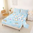 thumbnail image 2 of jejeloiu Rainbow Love Monogrammed W Bed Sheets For Kids,Colorful Heart Letter Design King Sheets For Girls,4 Pieces, 2 of 6