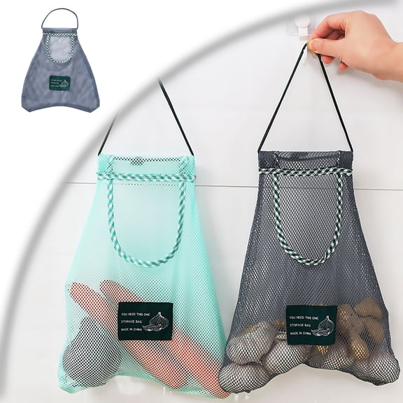 Breathable Mesh Produce Storage Bags for Kitchen, Reusable Hanging Organizer for Fruits, Vegetables, Onions, Garlic, Ideal for Home Storage and Market Shopping