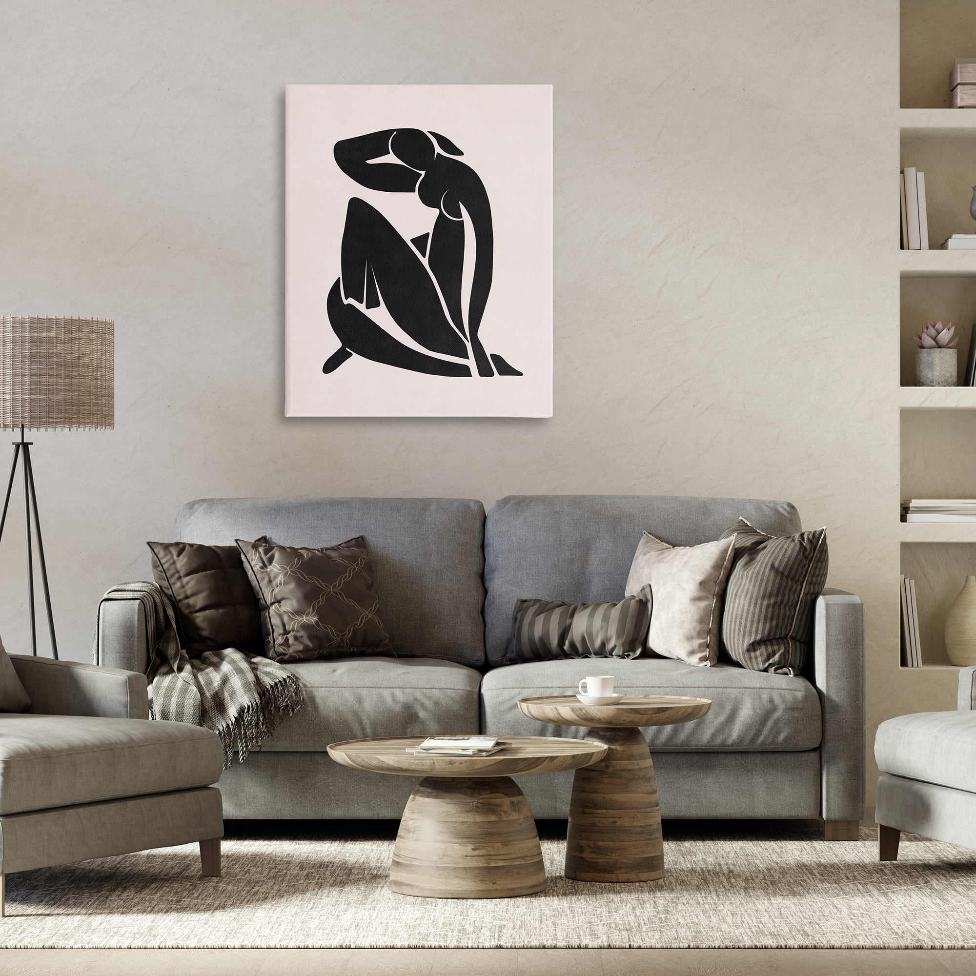 Stupell Industries Midcentury Boho Figure People Painting Wrapped Canvas Art Print Wall Art, 30 x 40