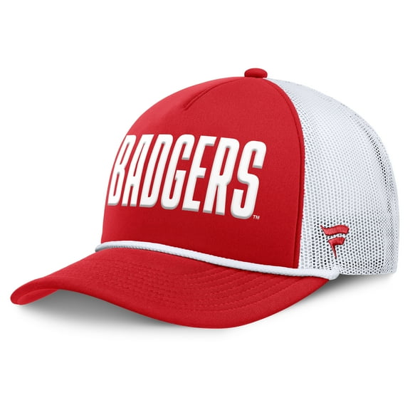Men's Fanatics Red Wisconsin Badgers Dutch Foam Front Adjustable Trucker Hat