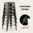 thumbnail image 6 of Gymax 24'' Set of 4 Barstool Counter Height Metal Bar Stool Stackable Chair Gun, 6 of 10