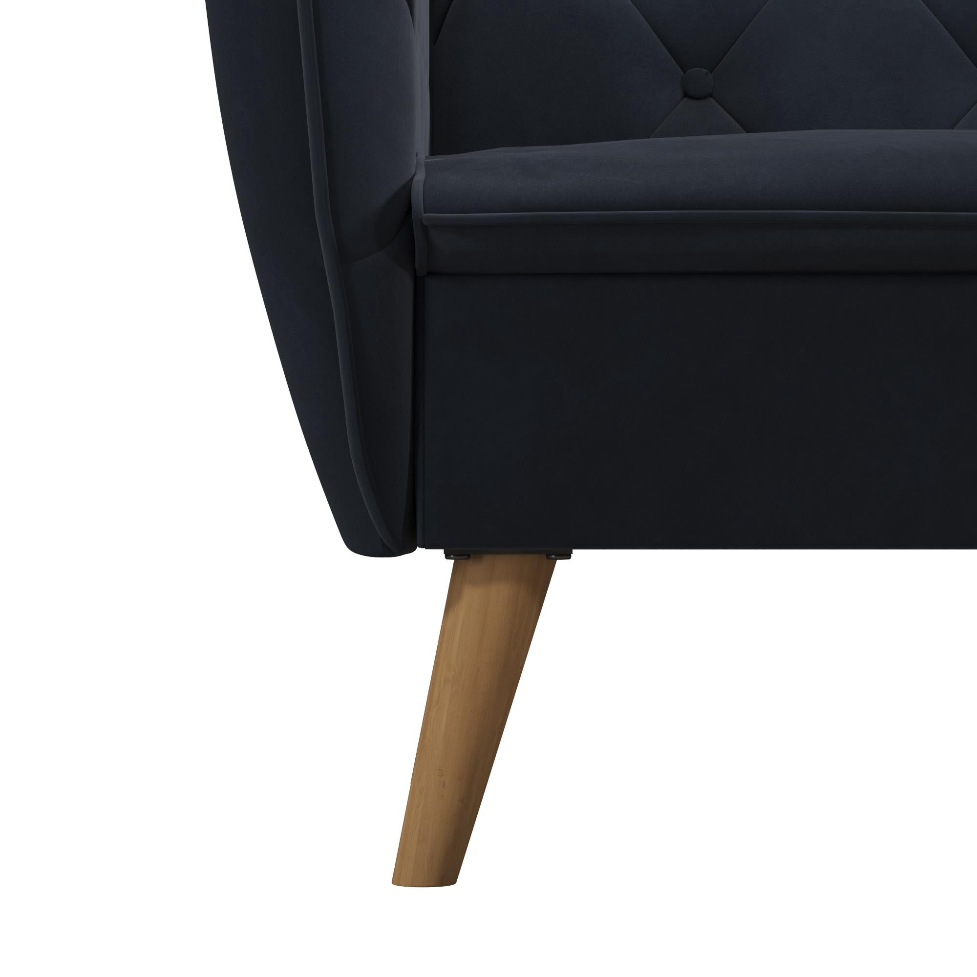 Novogratz Teresa Memory Foam Accent Chair, Living Room Furniture, Blue Velvet