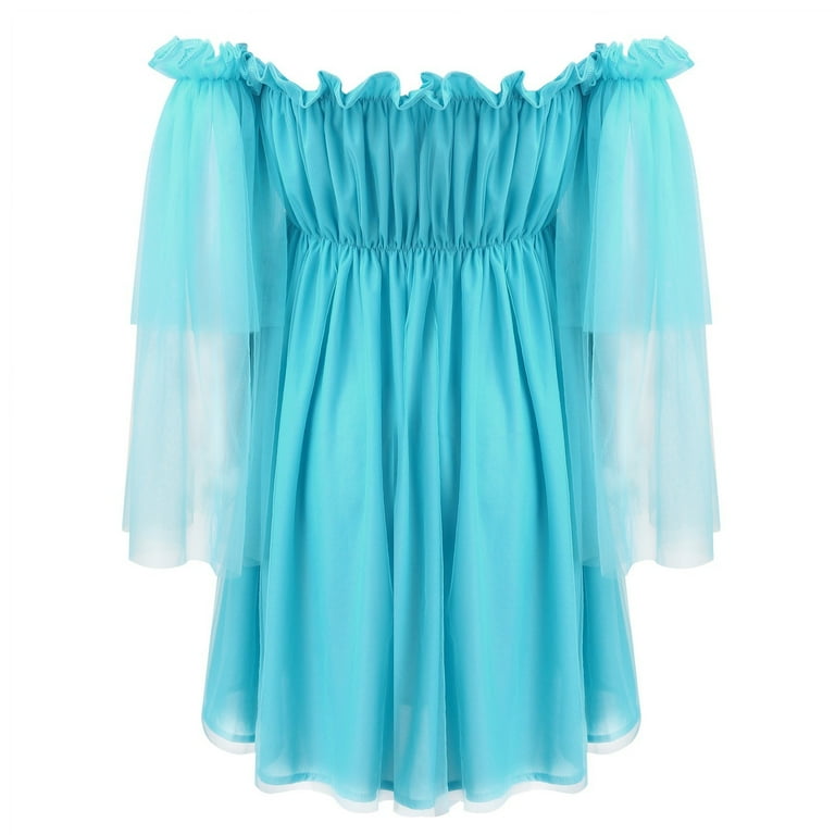 Women's Off Shoulder Ruffle Mesh Dress - High Waist - Polyester - Plus  Sizes - Wedding/Casual - Summer - Walmart.com