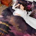thumbnail image 4 of Castle Fairy Japanese Style Twin Bedding Sets 7-Piece for Children Teens Boys Girls,Exotic Style Oriental Ukiyoe Bedding Comforter Set Microfiber,Chic Floral Cherry Blossom Breathable Sheet Sets, 4 of 8