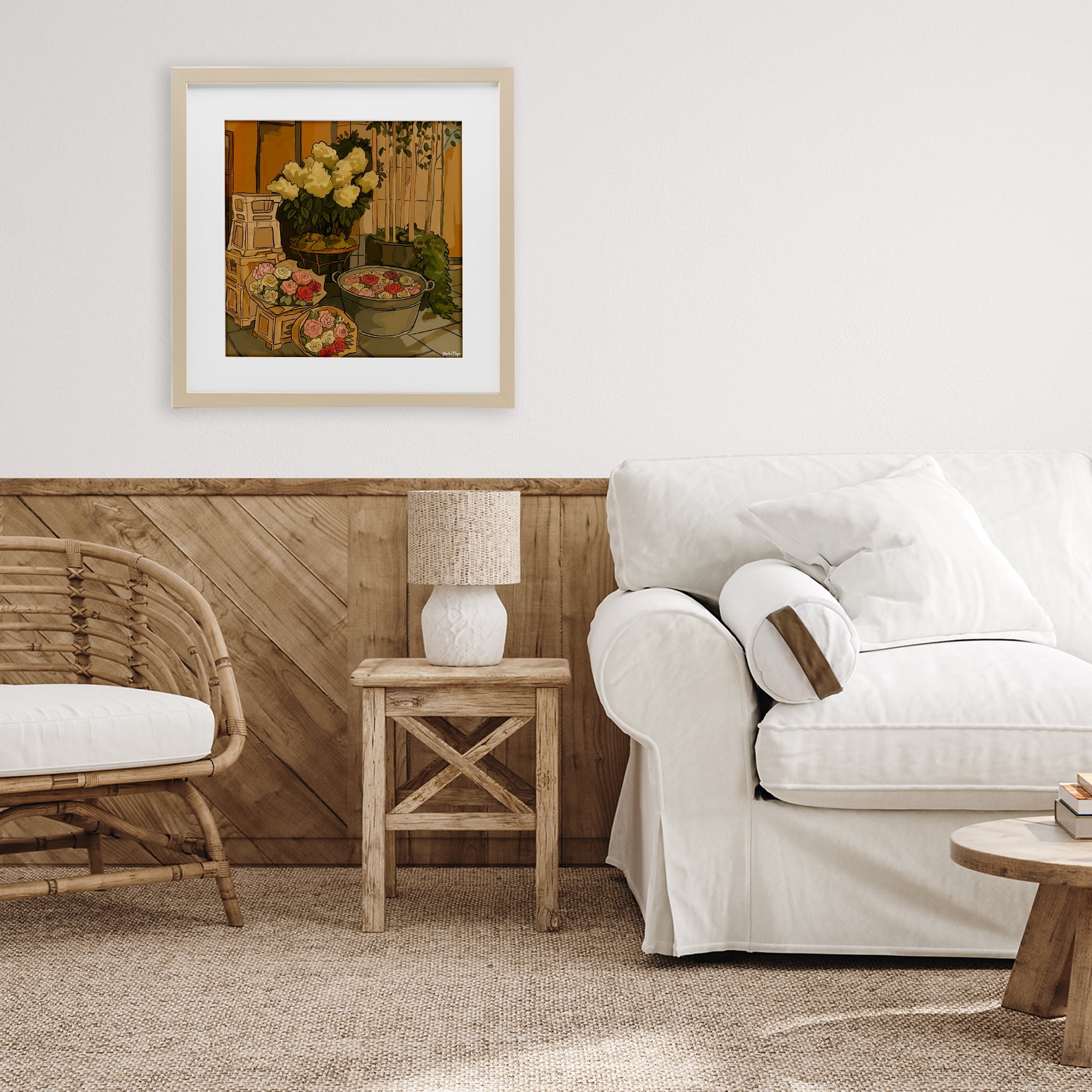 Stupell Industries London Town Flowers Birch Framed Print Under Glass, design by Amelia Noyes