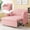 Pink, variant on Someet 3 in 1 Convertible Sleeper Sofa Bed, Pull Out Loveseat Couch with Storage Pocket and Phone Mount, Adjustable Backrest, Pillows Included, Velvet Beige