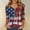 Red, variant on 250th Anniversary Shirt for Women 1776-2026 - Sparkly Drip American Flag V-Neck 3/4 Sleeve Tee - Patriotic Glitter Independence Day Graphic Top Beige S