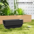 thumbnail image 4 of Black Window Box Planter Set - 5 Stackable Outdoor Flower Pots - 23" Rectangular Planters for Patio, Garden, Balcony & Windowsill - Durable PP Material, 4 of 7