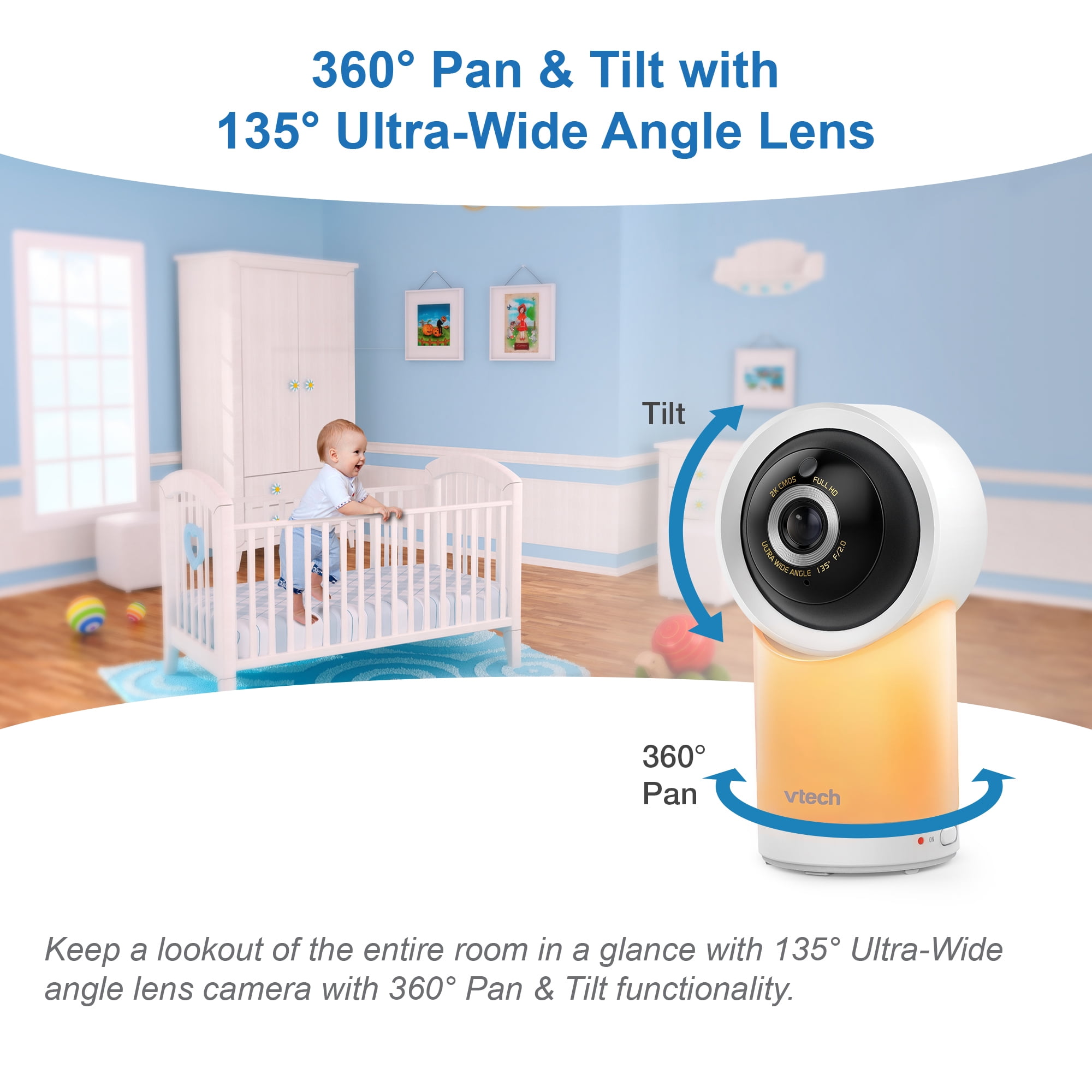 VTech 2 Camera 7 Smart Wi-Fi 1080p Pan & Tilt Video Monitor