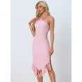 thumbnail image 4 of Unique Bargains Women's Halter Straps Sleeveless Tassels Evening Gown Bodycon Long Dress S Light Pink, 4 of 6