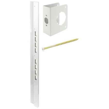 defender security u 10893 mega-jamb reinforcing kit for 2-3/8-inch backset, 1-3/4-inch, white