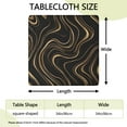 thumbnail image 2 of Black Gold Wave Marble Pattern Square Fitted Tablecloth with Elastic Edge,Square Table Cover,Washable Elastic Table Cover for Home Kitchen Party Decor 34"x34", 2 of 6