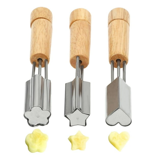 Frutas De Acero Inoxidable Cortador De Galletas Para Hornear Con Mango Para Pasteles Galletas Fruta 3 Uds Cortador Methold HA036225-00