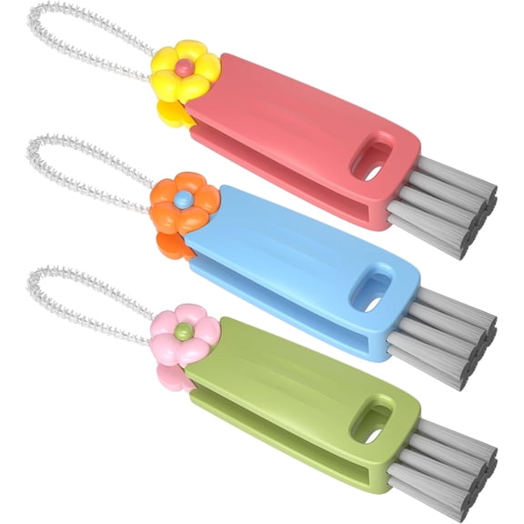 3-in-1 multifunctional cleaning brush set for cup lid gaps, bottles and kitchen crevices Multicolor