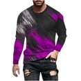 thumbnail image 2 of Tawop Tshirts Shirts for Men Crew Neck Long Sleeve Pullover Graphic Casual Purple 5XL, 2 of 3