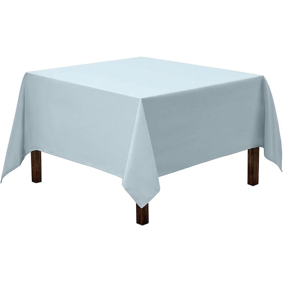 Square Tablecloth - 85 x 85 Inch Baby Blue Table Cloth for Large Square or Round Tables - Heavy Duty Washable Fabric - for Buffet Table, Holiday Party, Dinner, Wedding & Baby Shower