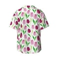 thumbnail image 4 of Goofa Tulips Flowers Printed Men's Casual Short-sleeved Shirt,Lightweight Breathable Button-down,Summer Casual men's top,Versatile Fashion shirt-4X-Large, 4 of 7