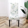 thumbnail image 2 of Chair Covers for Dining Room Set of 4, Spandex Stretch Dining Room Chair Cover, Removable Washable Kitchen Parsons Chair Covers Seat Slipcovers, Green Floral, 2 of 6