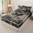 thumbnail image 2 of Homewish Camo Duck Silhouette Zipper Twin Comforter Sets with Fitted Sheet and 2 Pillowcases,Rustic Pine Tree Zipper Bedding Set For Boys,Black Reversible,4 Pieces, 2 of 7