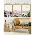 thumbnail image 3 of SHENIFY Landscape Mountain Wall Art 16x24in3pcs Natural Framed Set Watercolor Sunrise Pine Tree Forest Nature Scenry Wilderness Farmhouse Rustic Modern Art Decorative, 3 of 5