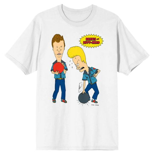 Beavis and Butt-Head T-Shirt Blanc de Jeu de Quilles