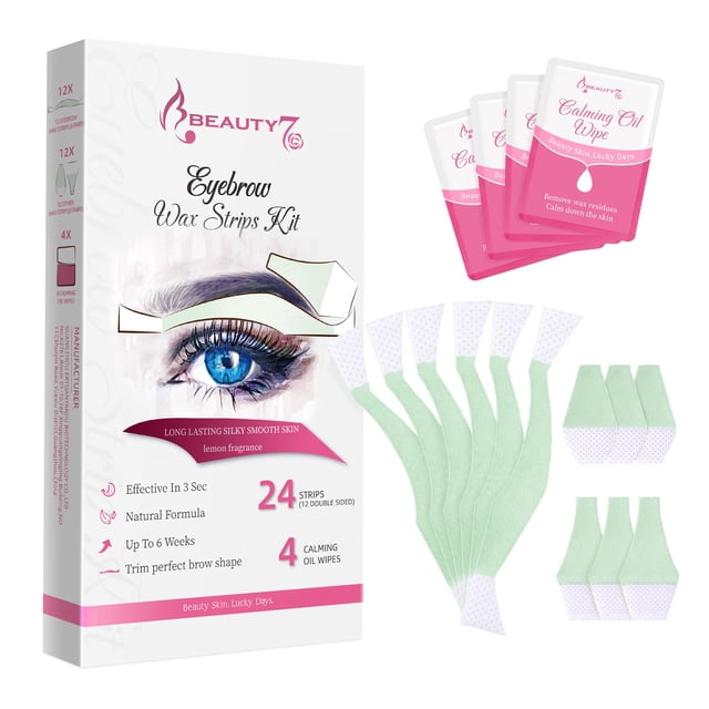 Kit de depilación con tiras de cera facial Beauty7 con 24 tiras