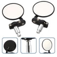 thumbnail image 4 of 1 Pair Black ABS Round Rearview Mirror for Motorcycle Safety Reflector 5.9x3.3in, 4 of 8