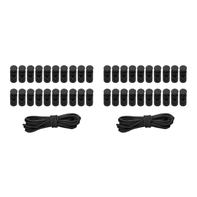 Guardoinrt Versatile Pack of 20 Plastic Cord Locks with Spring Loaded Slider and Bungee Cord Style Toggle Drawstring Black Style 2 2Set