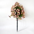 thumbnail image 6 of Doghiosgha 1 Pc 17.7 Inch Artificial Pansy Flower Stake Faux Outdoor Plants Pick for Garden Patio Yard Pathway Decor, Pink, 6 of 7