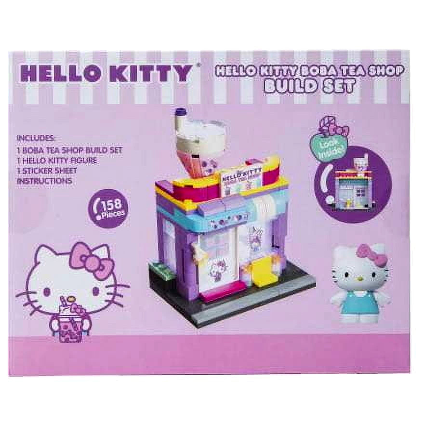 Hello Kitty Boba Tea Shop Kid's Building Block Toy, 158 Piece