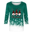 thumbnail image 4 of Christmas Shirts for Women 3/4 Sleeve Sparkle Glitter Xmas Tree Print Pullover Tops Fashion Holiday Christmas Clothes, 4 of 5